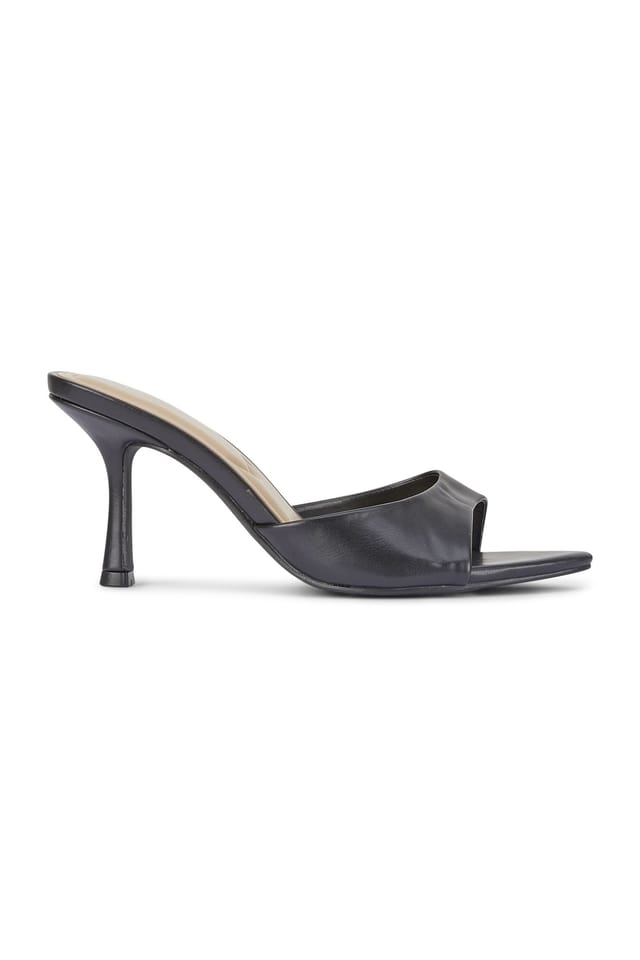 Truffle Collection Truffle Collection Women's Heeled Mules Slip On Polyurethane Kitten Heel Summer Shoes in Black - 3