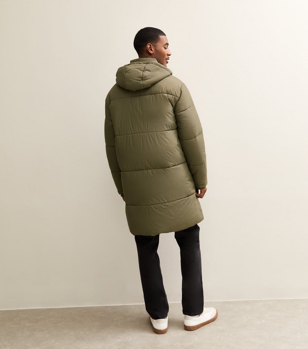 New Look Men's Dark Khaki Regular Longline Puffer Jacket New Look - 4