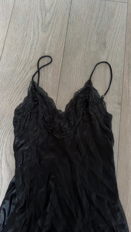 Bershka Bershka black satin midi dress