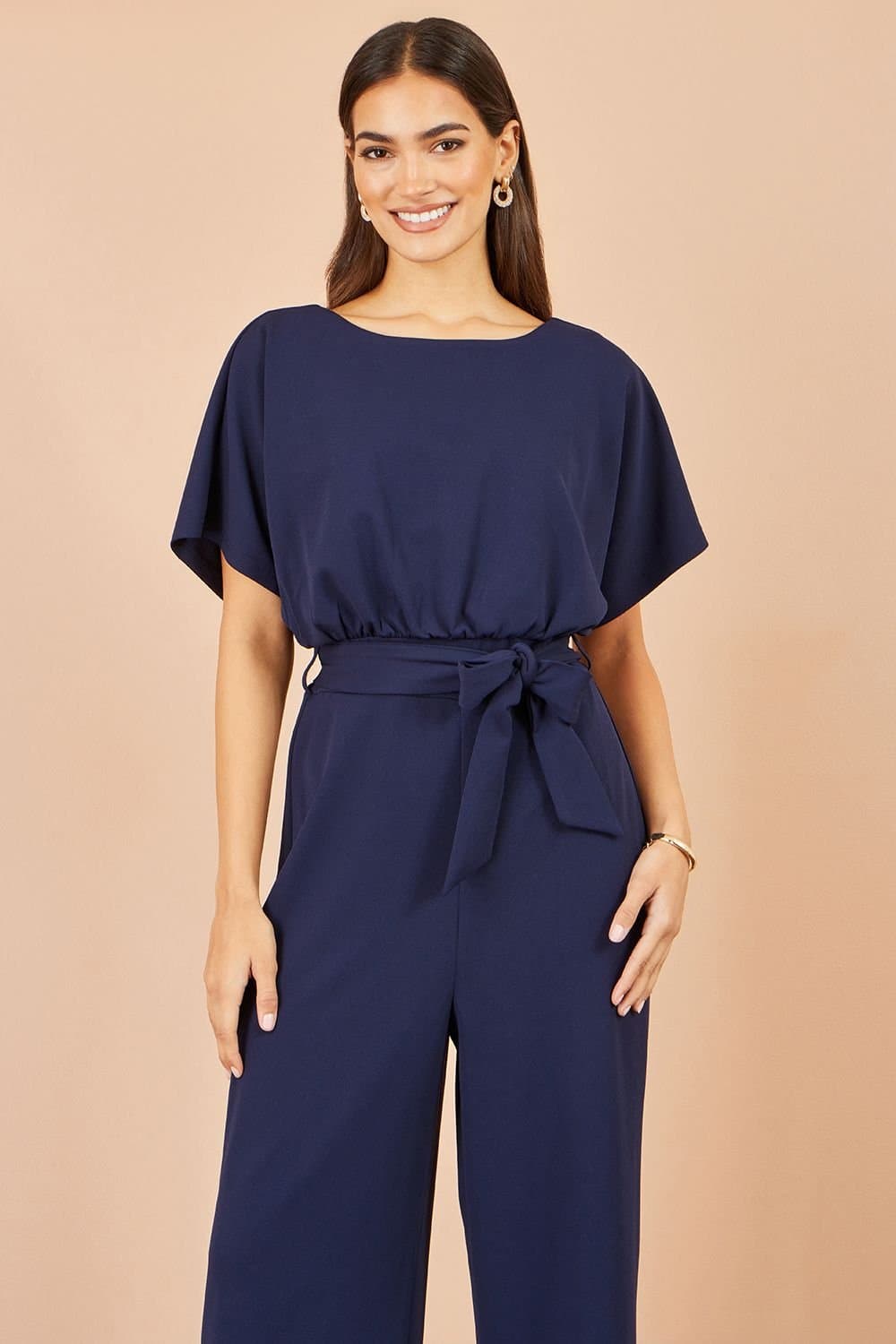 Yumi Yumi Women's Batwing Stretch Jumpsuit in Navy