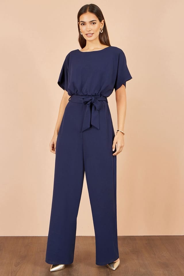 Yumi Yumi Women's Batwing Stretch Jumpsuit in Navy - 2
