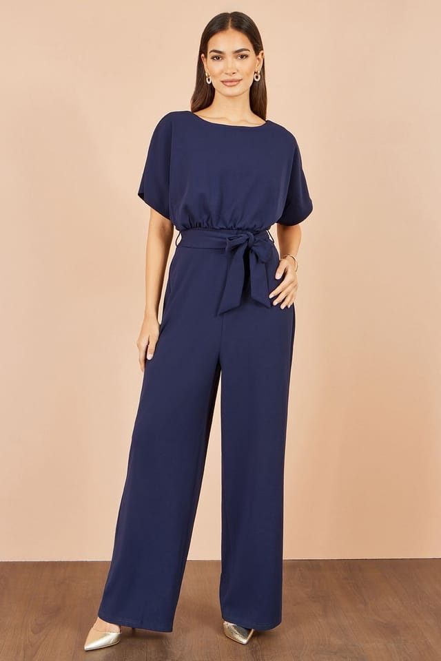 Yumi Yumi Women's Batwing Stretch Jumpsuit in Navy - 3