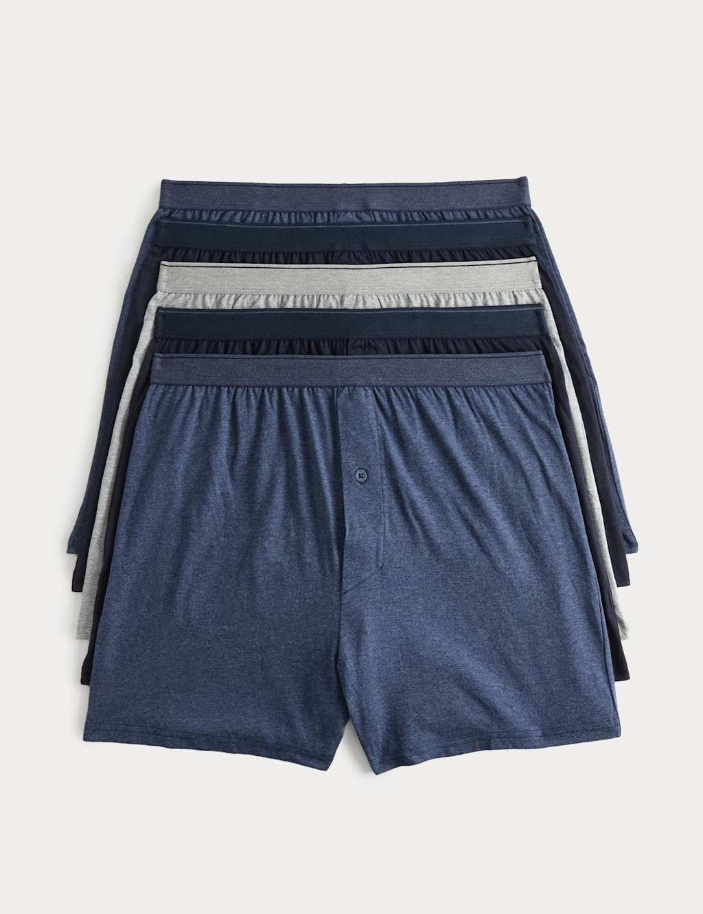 Marks & Spencer M&S 5 Pack Pure Cotton Cool & Fresh™ Jersey Boxers Denim Mix - 1