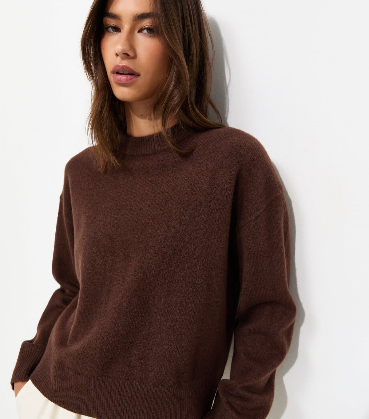 New Look Women's Brown Midweight Crew Neck Jumper New Look