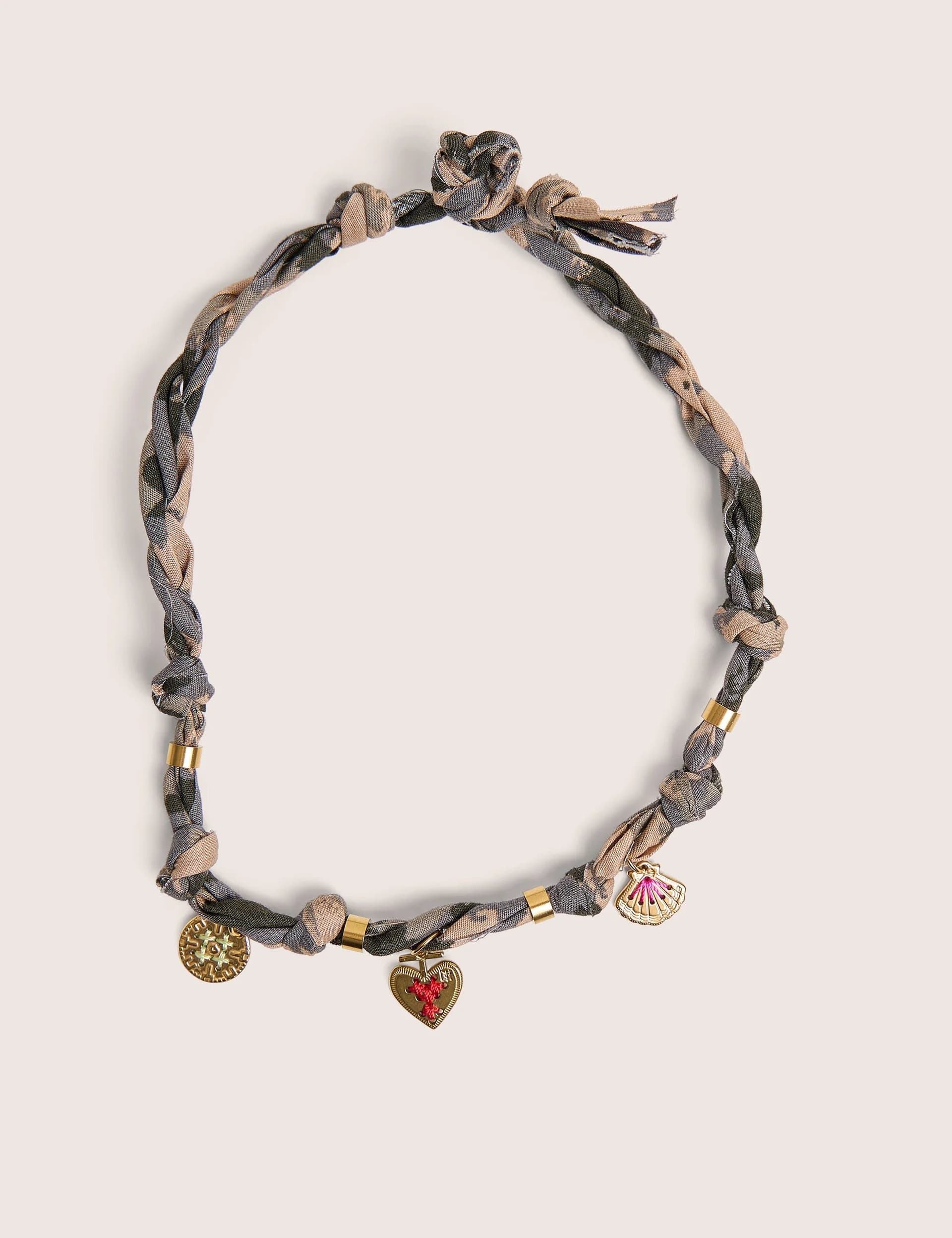 Public Desire Rope Detail Necklace With Gold Charms