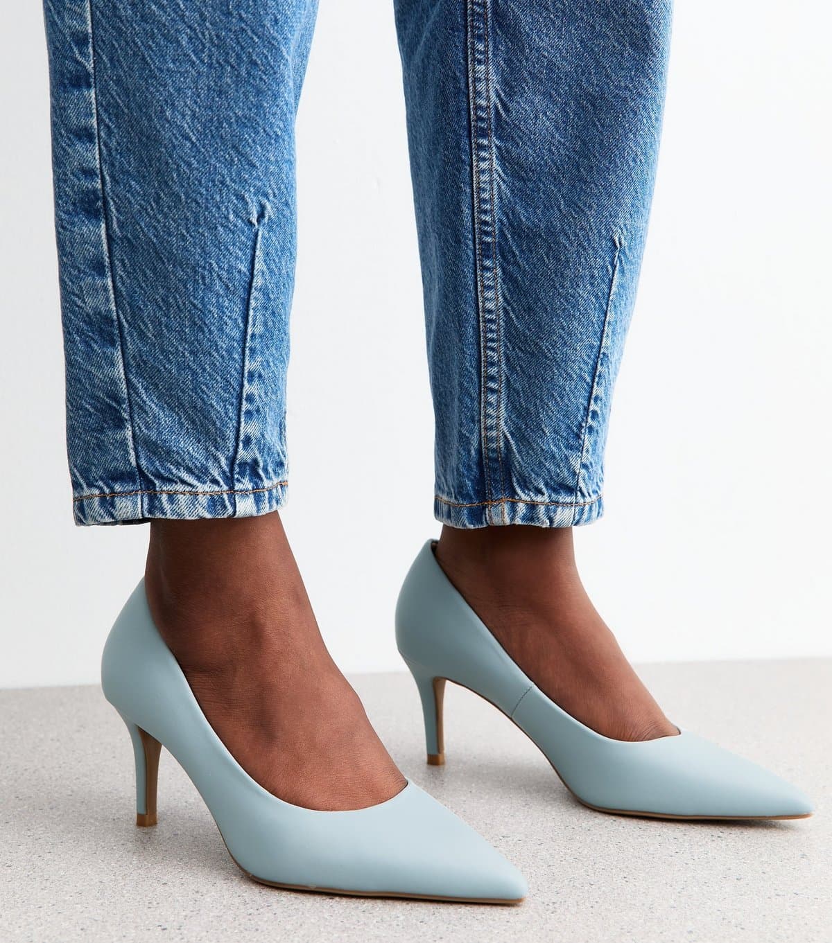 New Look New Look Light Blue Faux Leather Court Shoes