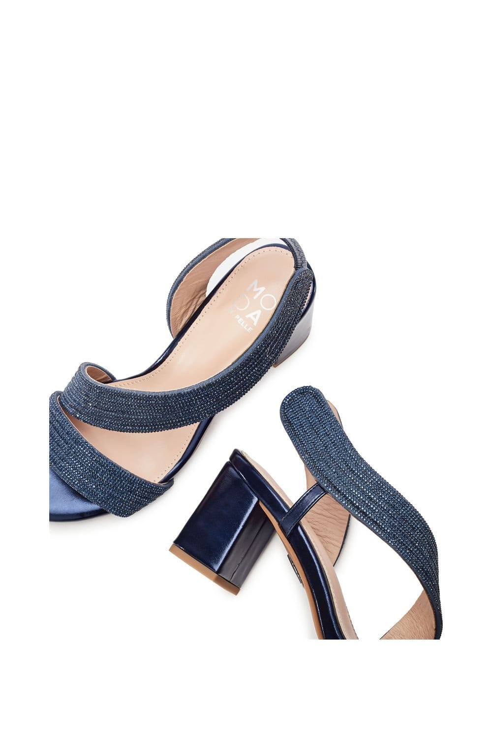 Moda In Pelle Moda In Pelle Women's 'Nikkia' Porvair Heeled Sandals in Navy - 4