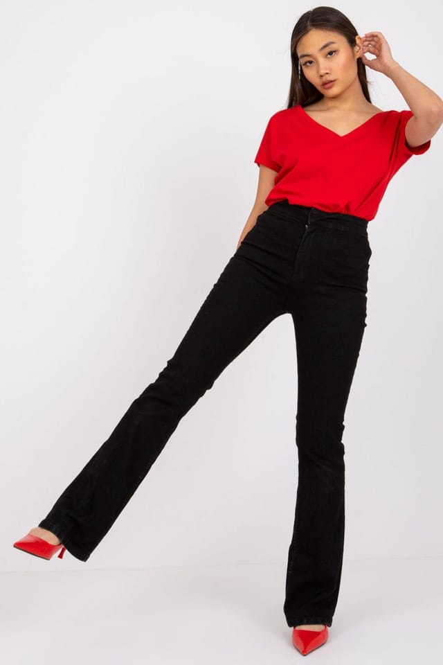 Love Lace Love Lace Women's Short Sleeve Heart Neck T-Shirt Style 168504 in Red - 2