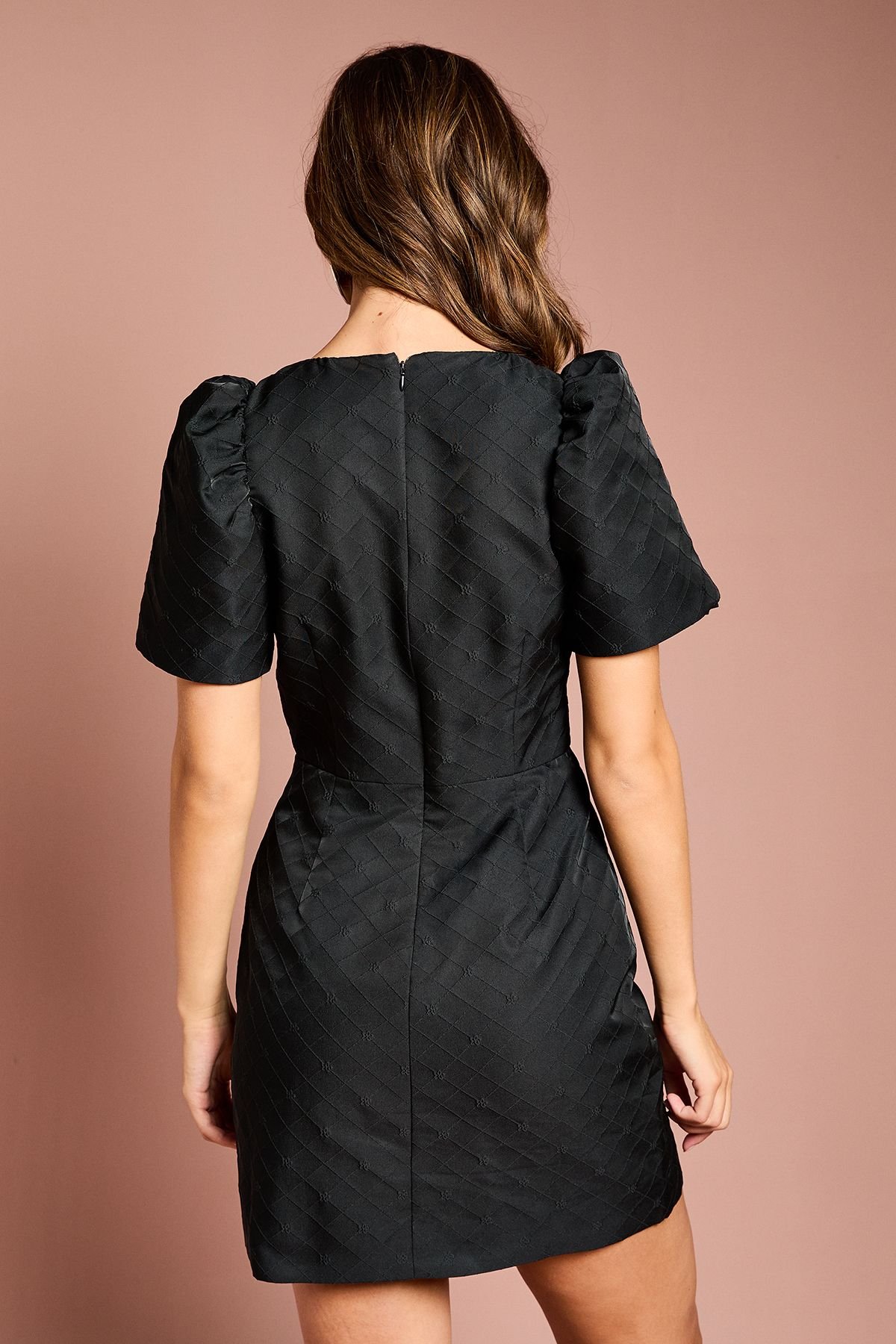 Coast Coast Women's Jacquard Bow Mini Dress in Black - 4