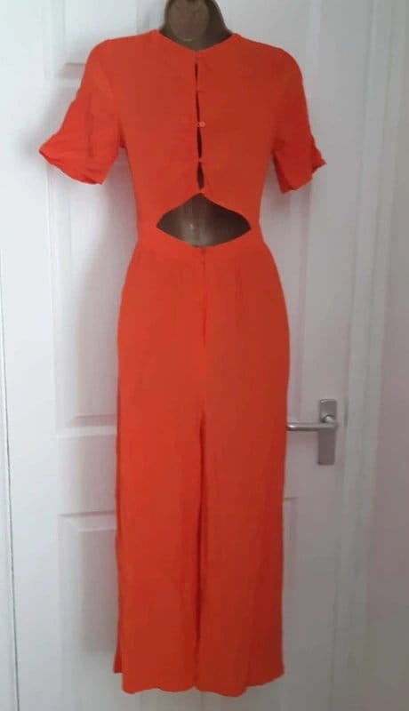 ASOS Cool viscose jumpsuit cut out back size 6 party crop leg summer holidays - 1