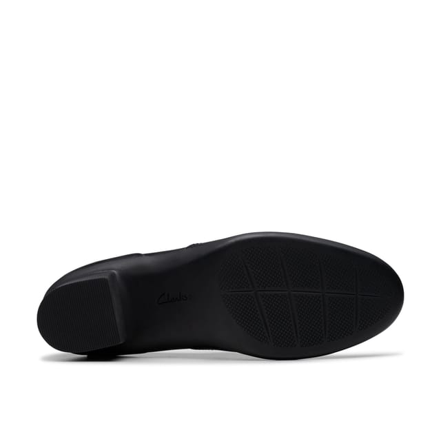 Clarks Clarks Women's Shaya Tess Black Leather Slip Ons, Heels - 3