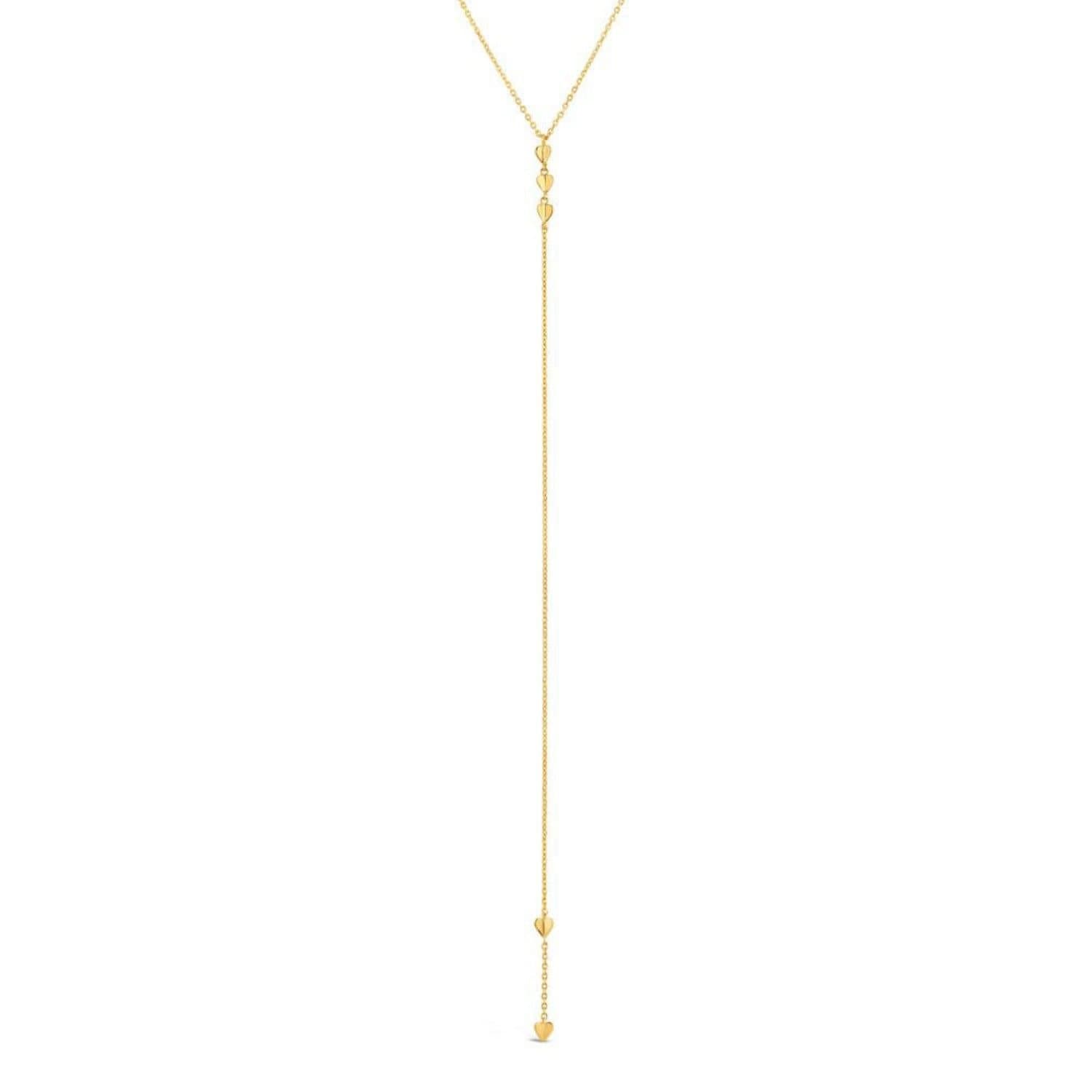 Gold Trip Gold Trip Women's Little Hearts Lariat Necklace in Gold
