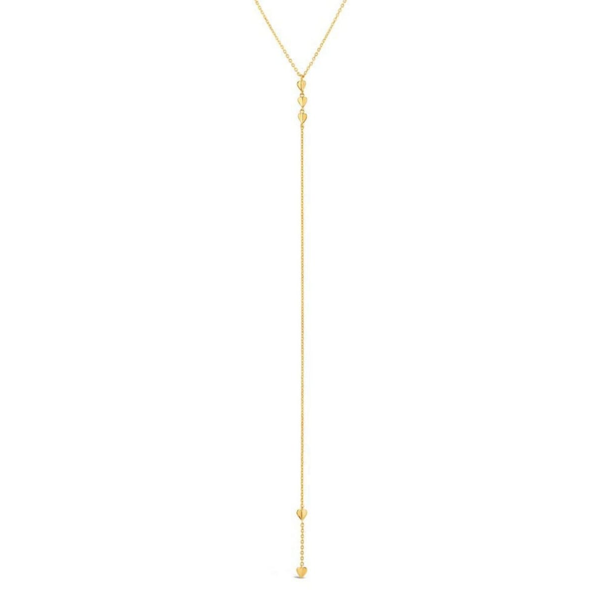 Gold Trip Gold Trip Women's Little Hearts Lariat Necklace in Gold - 1