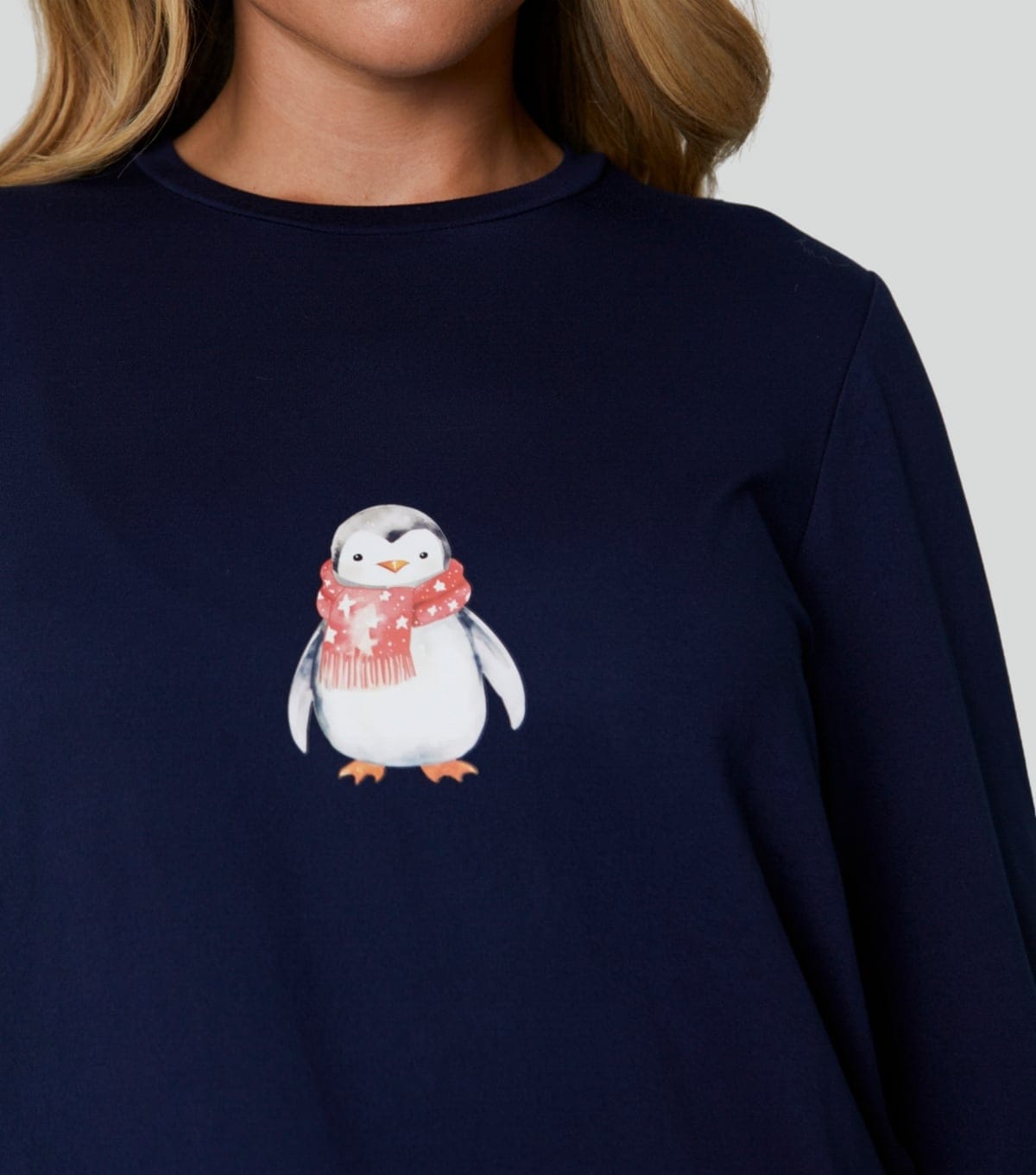 Loungeable Women's Navy Penguin Print Top and Trousers Pyjama Set Loungeable New Look - 4