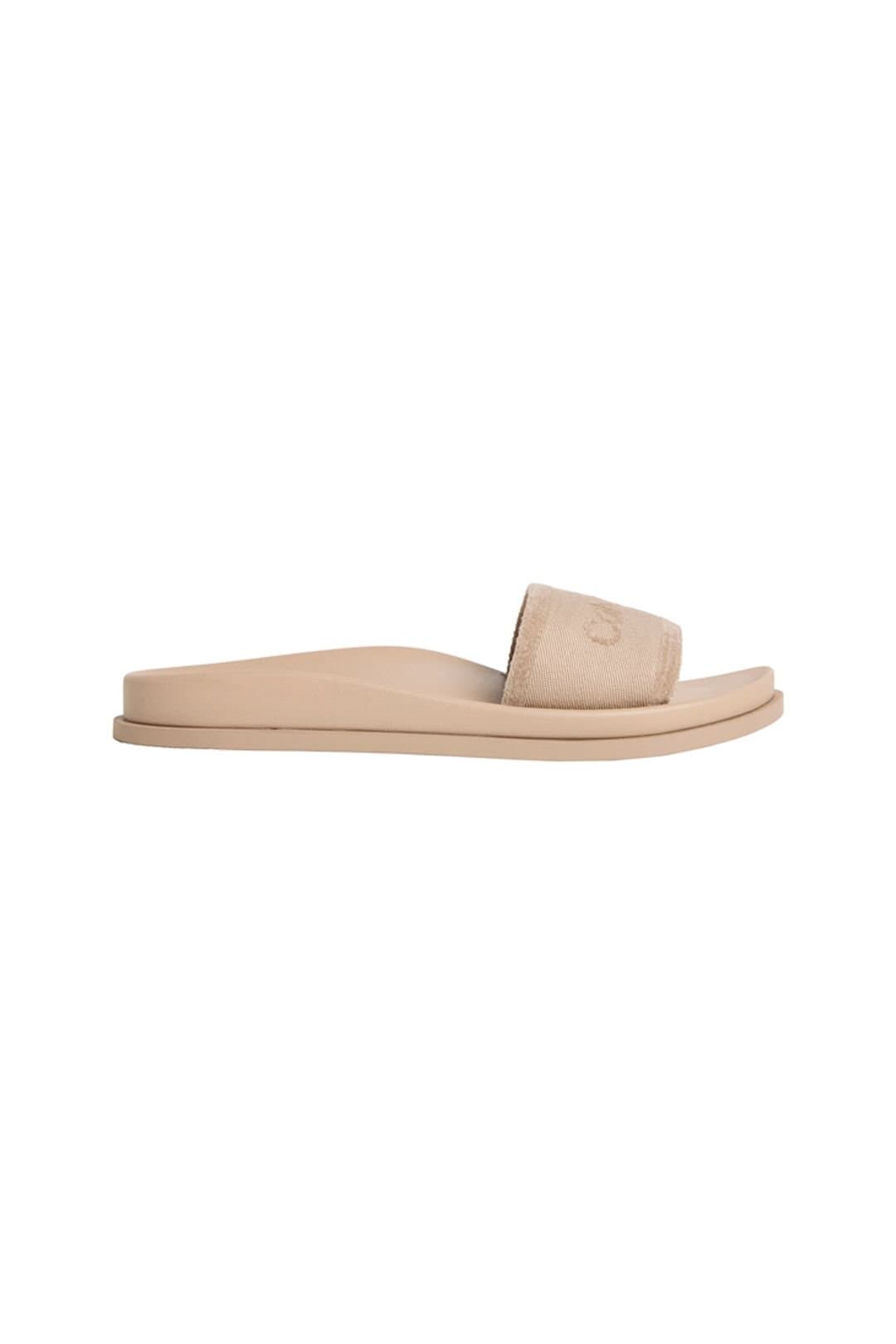 Calvin Klein Calvin Klein Tan Linen Mule Sandal