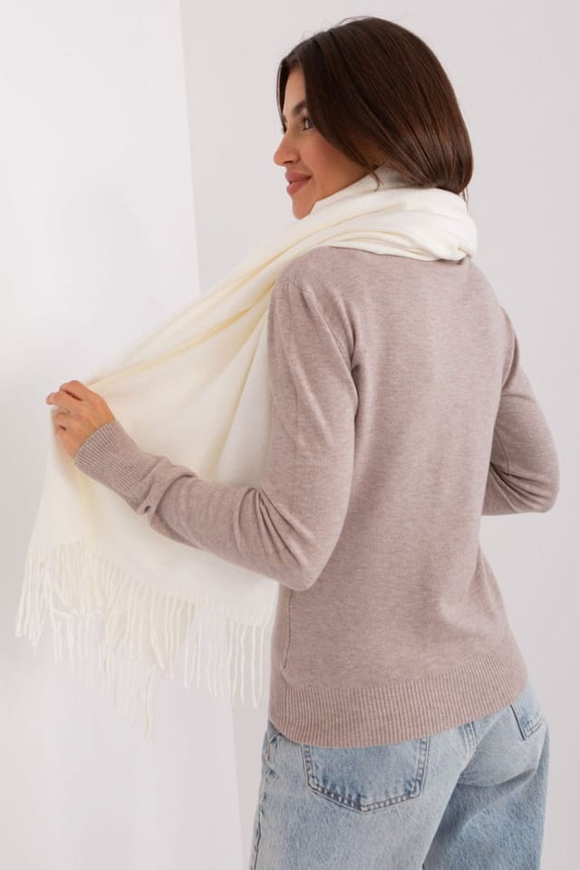 Love Lace Love Lace Women's Warm Long Winter Tassel Scarf for Cozy Cold Weather Soft Knit in White - 3