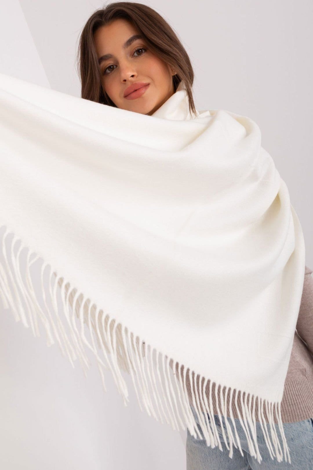 Love Lace Love Lace Women's Warm Long Winter Tassel Scarf for Cozy Cold Weather Soft Knit in White - 4