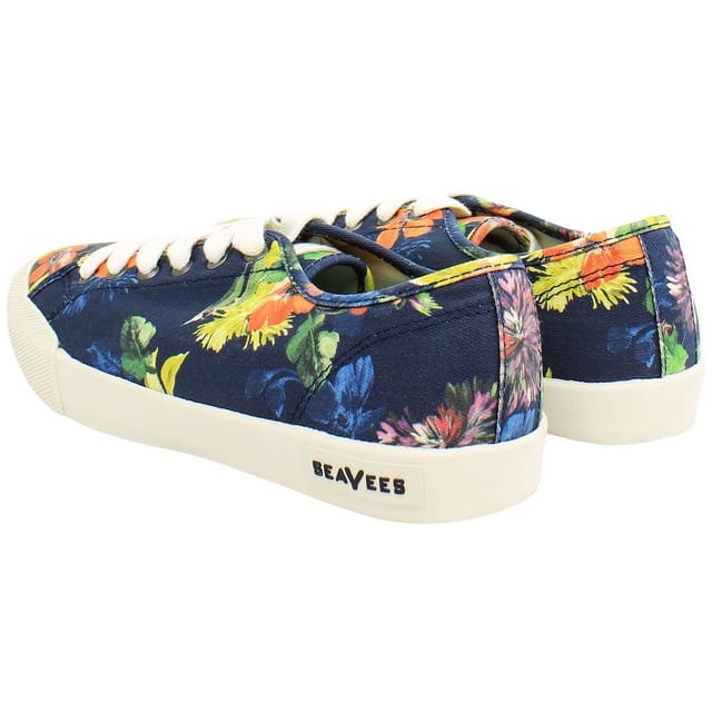 Seavees Seavees Women's Monterey Trina Turk Lace-Up Blue Canvas Plimsolls - 3