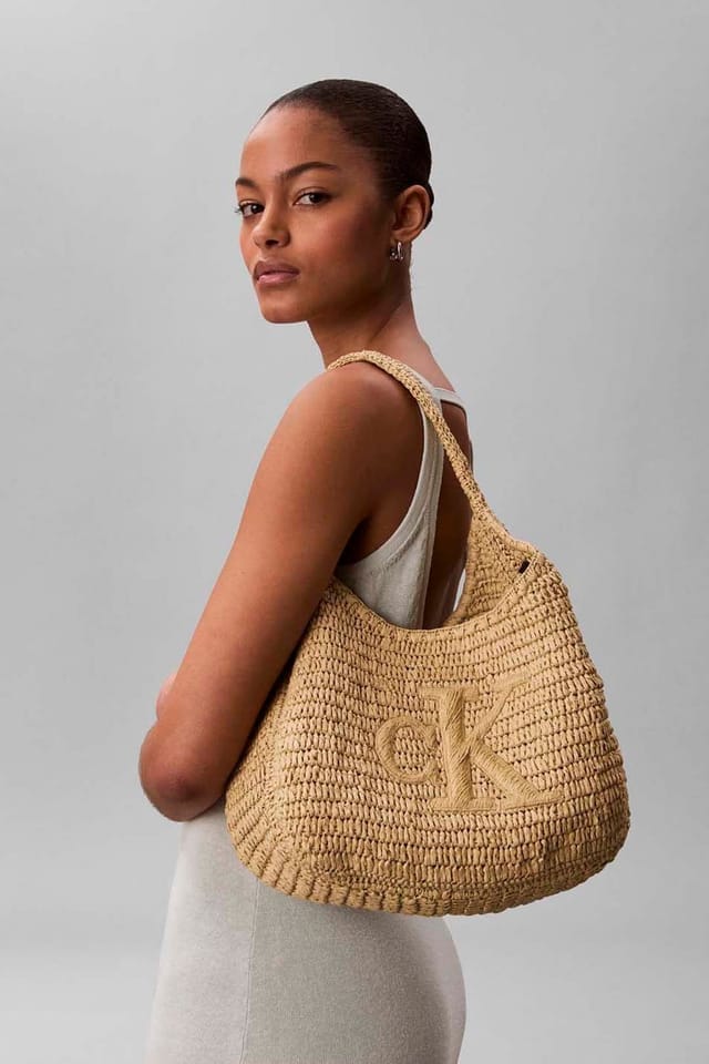 Calvin Klein Calvin Klein Women's Bold Raffia Lg Shoulder Bag Natural Raffia - 2