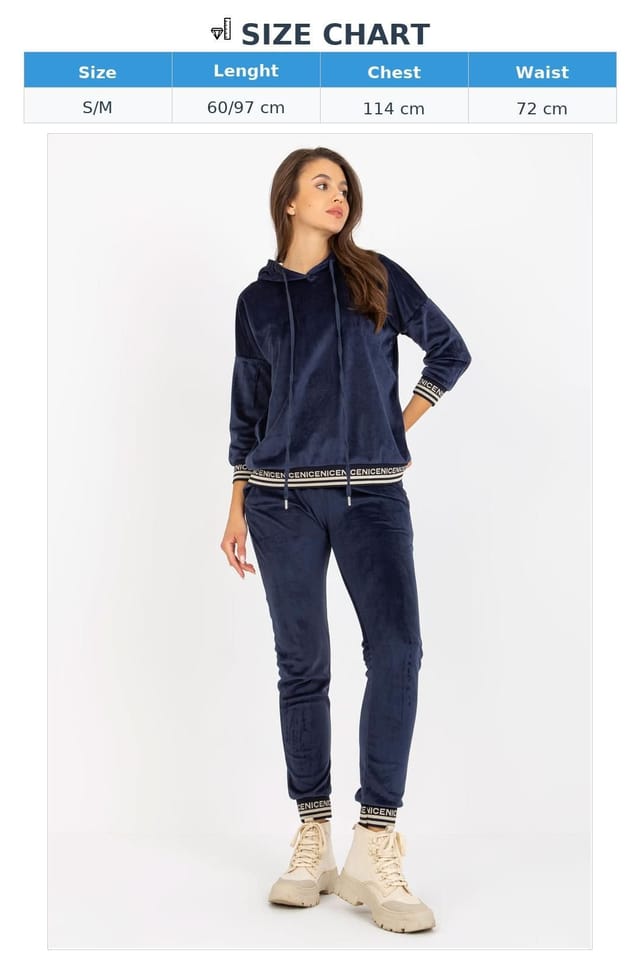 Love Lace Love Lace Women's Velour Hooded Sweatshirt & Pants Set in Blue - 3