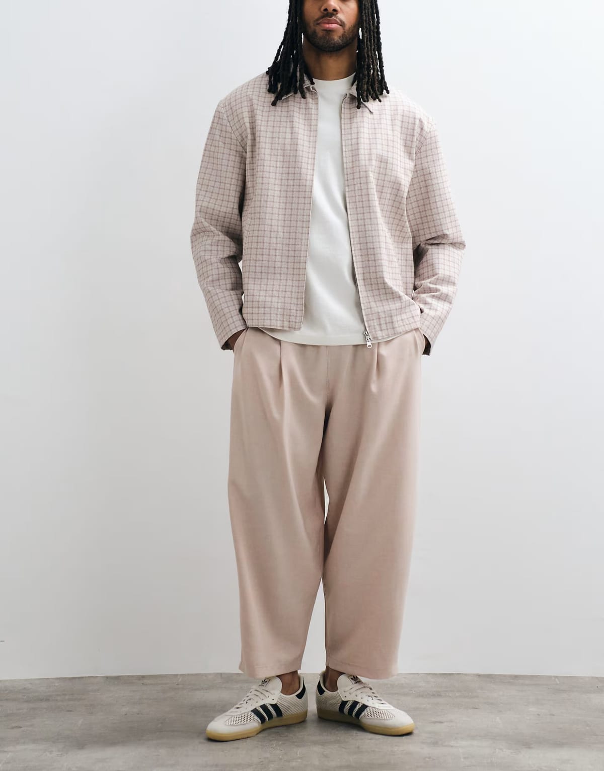 ASOS Reclaimed Vintage pull on trouser in beige linen - 1