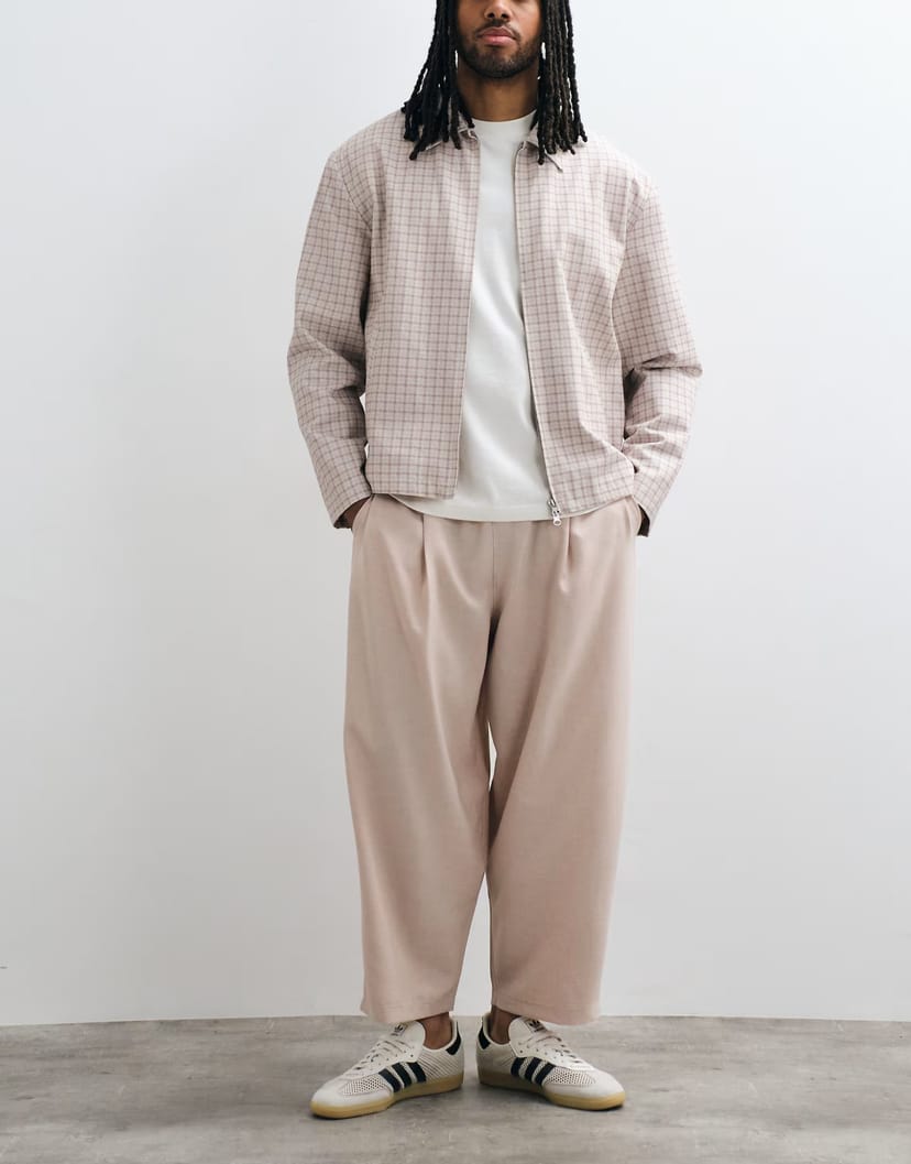 ASOS Reclaimed Vintage pull on trouser in beige linen - 1