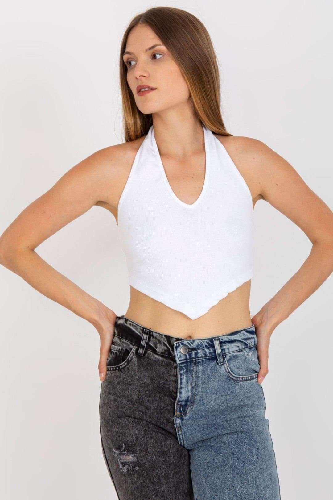 Love Lace Love Lace White Ribbed Overhead Summer Short Top