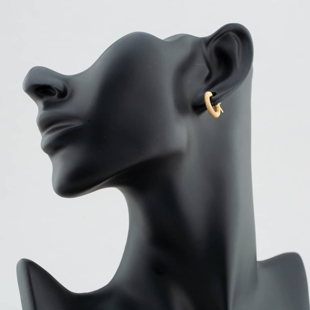 T.H.Baker T.H.Baker Women's 9ct Gold Diamond Cut Hoop Earrings 1.53.0319 - 3