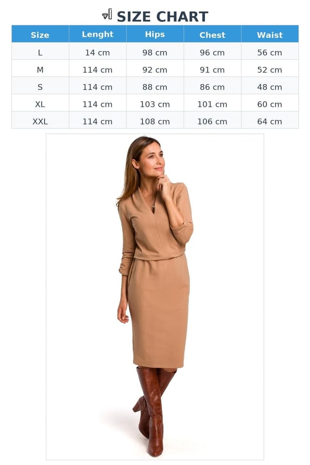 Love Lace Love Lace Women's Classic Cotton Knit Day Dress with Elastic Waist in Beige - 3