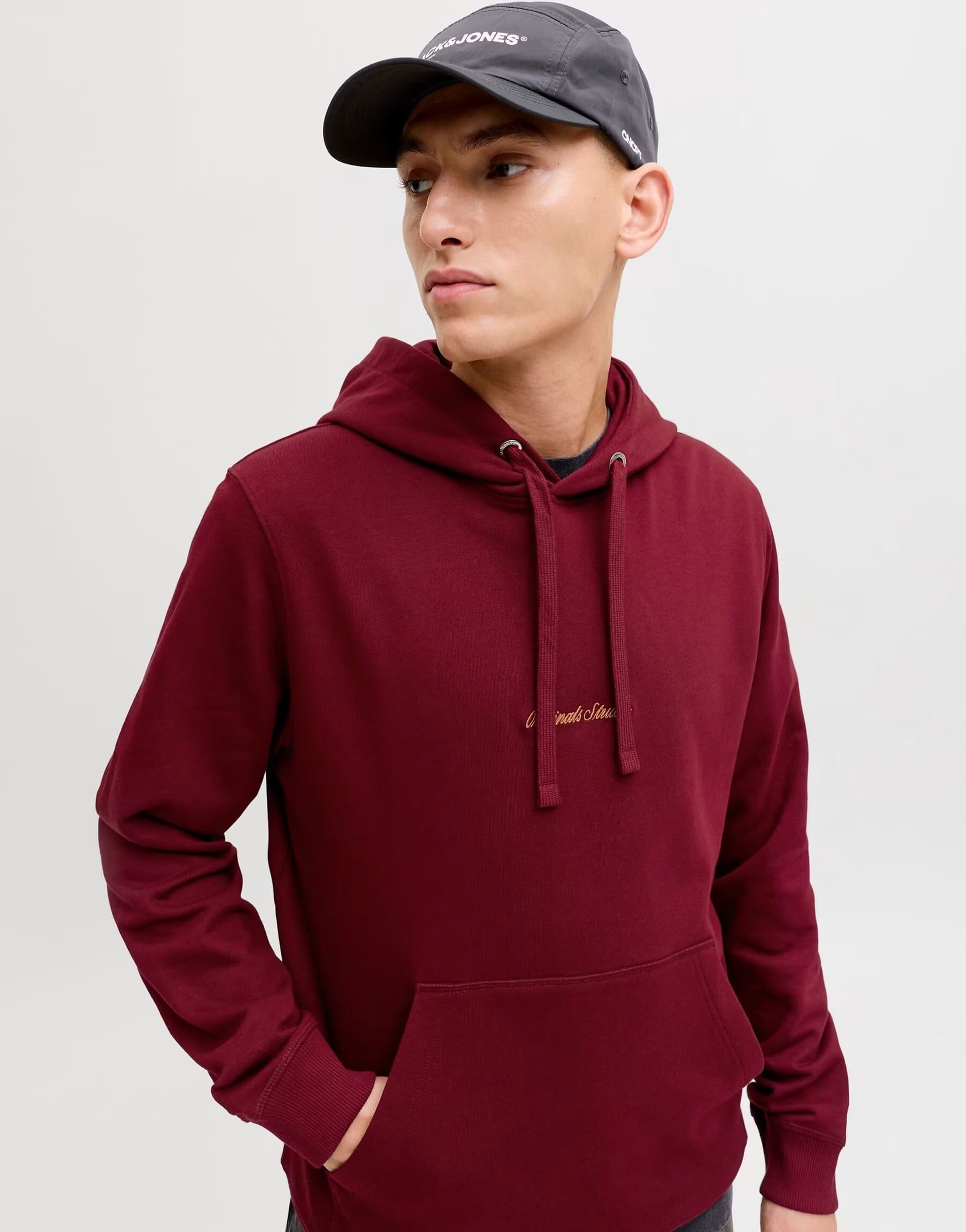 ASOS Jack & Jones Hoodie in cabernet