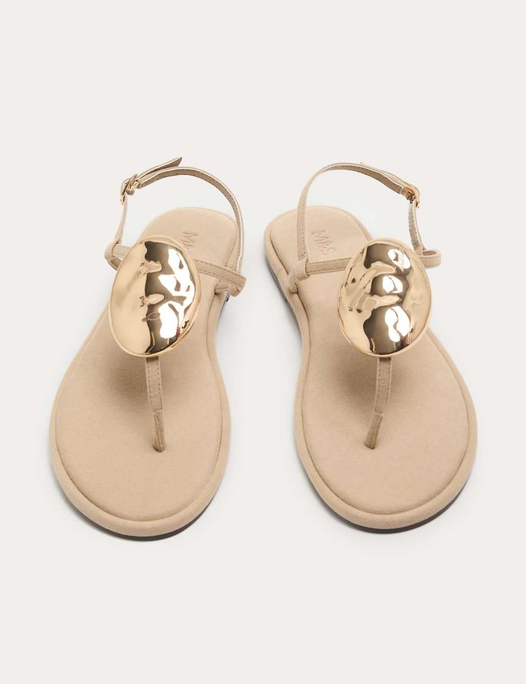 Marks & Spencer M&S Trim Ankle Strap Flat Sandals Taupe