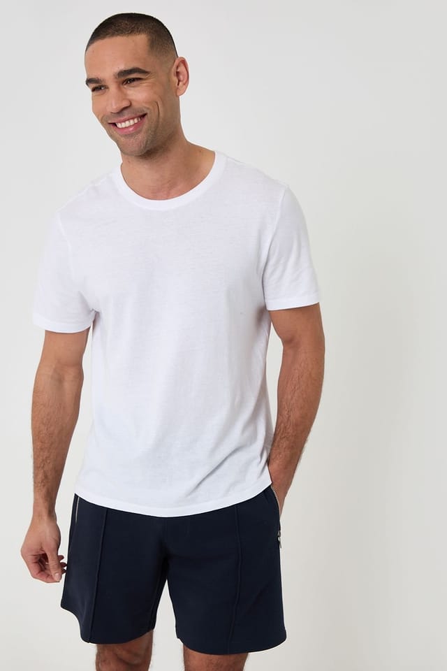 Threadbare Threadbare Men's Pique Pleated Sweat Shorts in Navy - 3