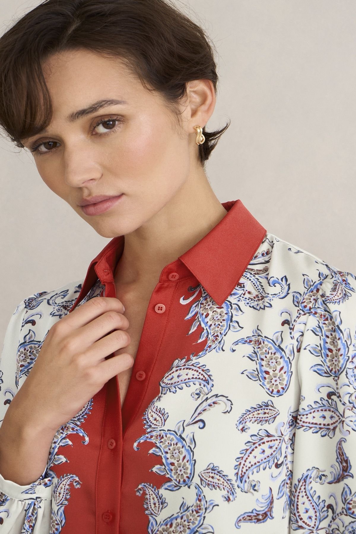 Hobbs London Hobbs London Women's Mariella Print Shirt in Cream - 3