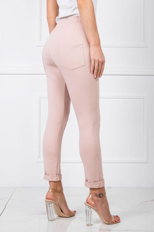 Love Lace Love Lace Women's Cotton Slim High Waist Drawstring Sweatpants in Pink - 3
