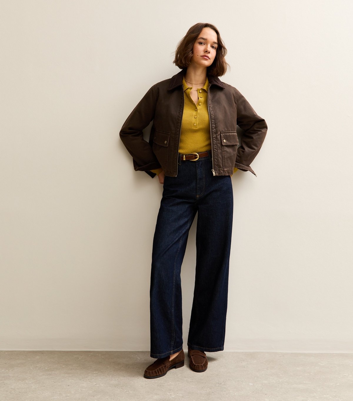 New Look Women's Mid Green Lightweight Button Up Polo Top New Look - 3