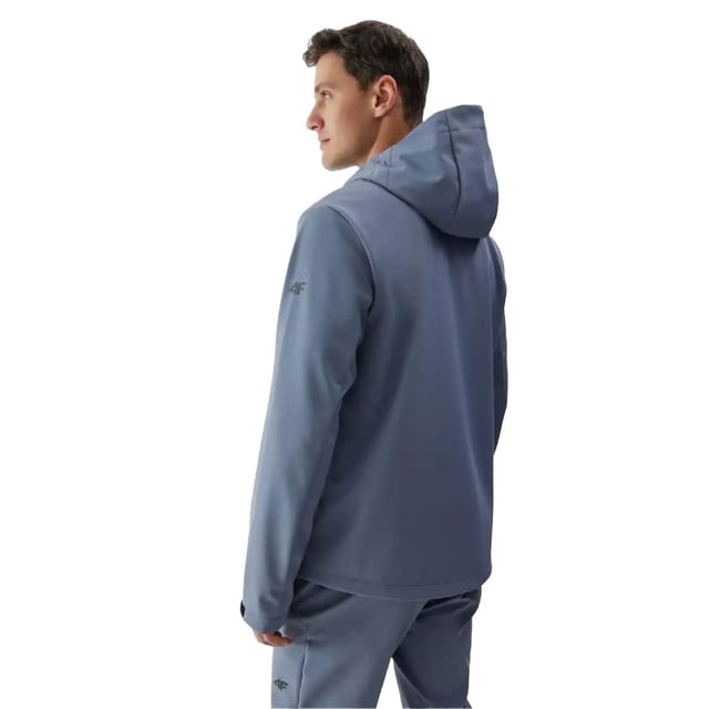 4F 4F Men's WAW24TSOFM283 Windproof Soft Shell Jacket in Blue - 2