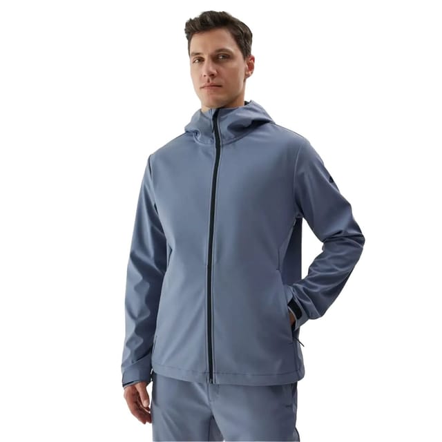 4F 4F Men's WAW24TSOFM283 Windproof Soft Shell Jacket in Blue - 3