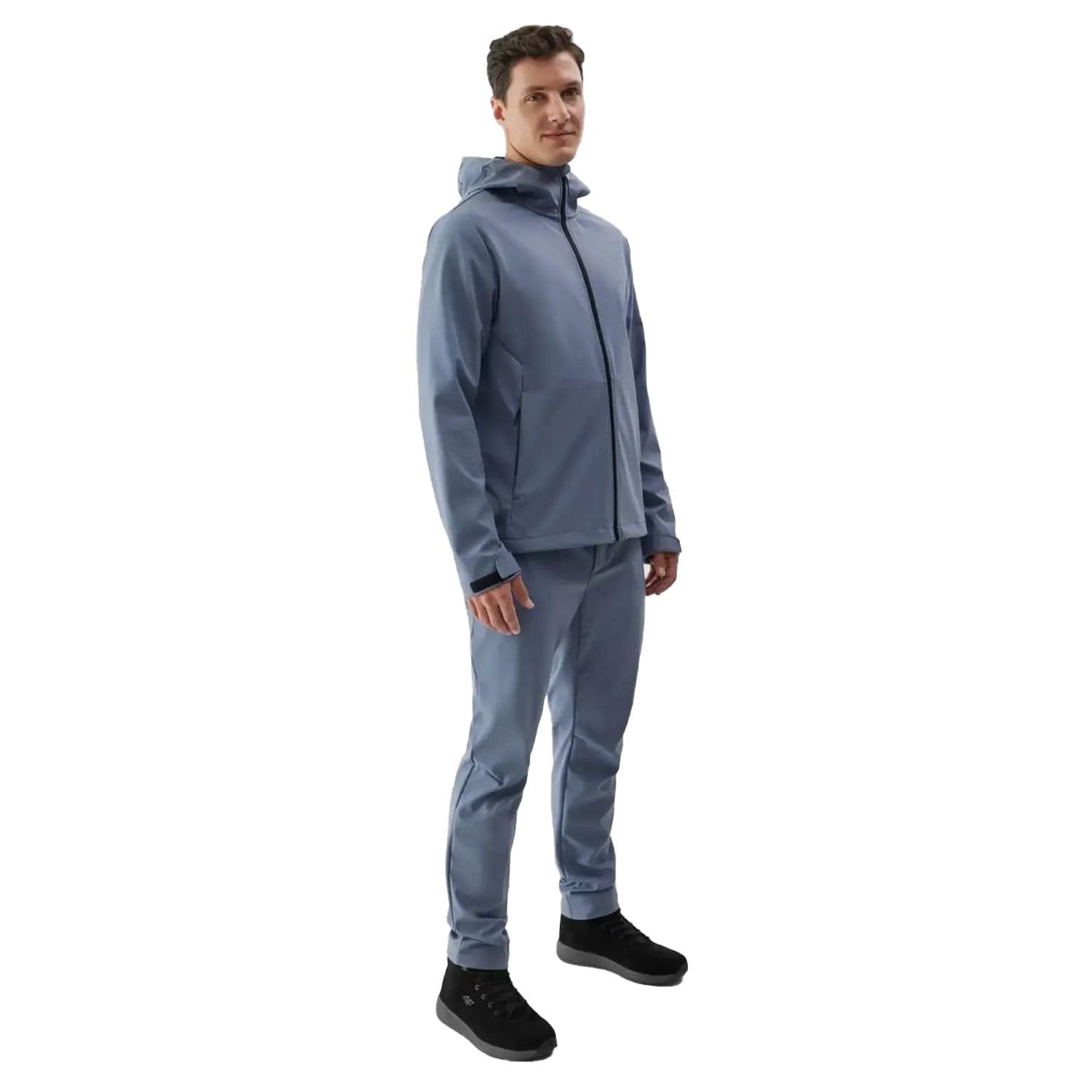 4F 4F Men's WAW24TSOFM283 Windproof Soft Shell Jacket in Blue - 4