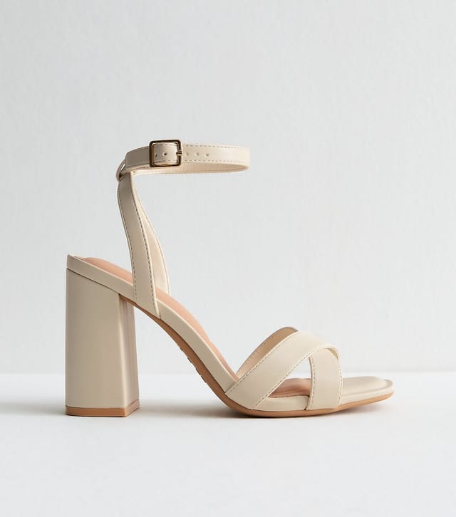 New Look Women's Off White Faux Leather Platform Sandals Vegan New Look - 3