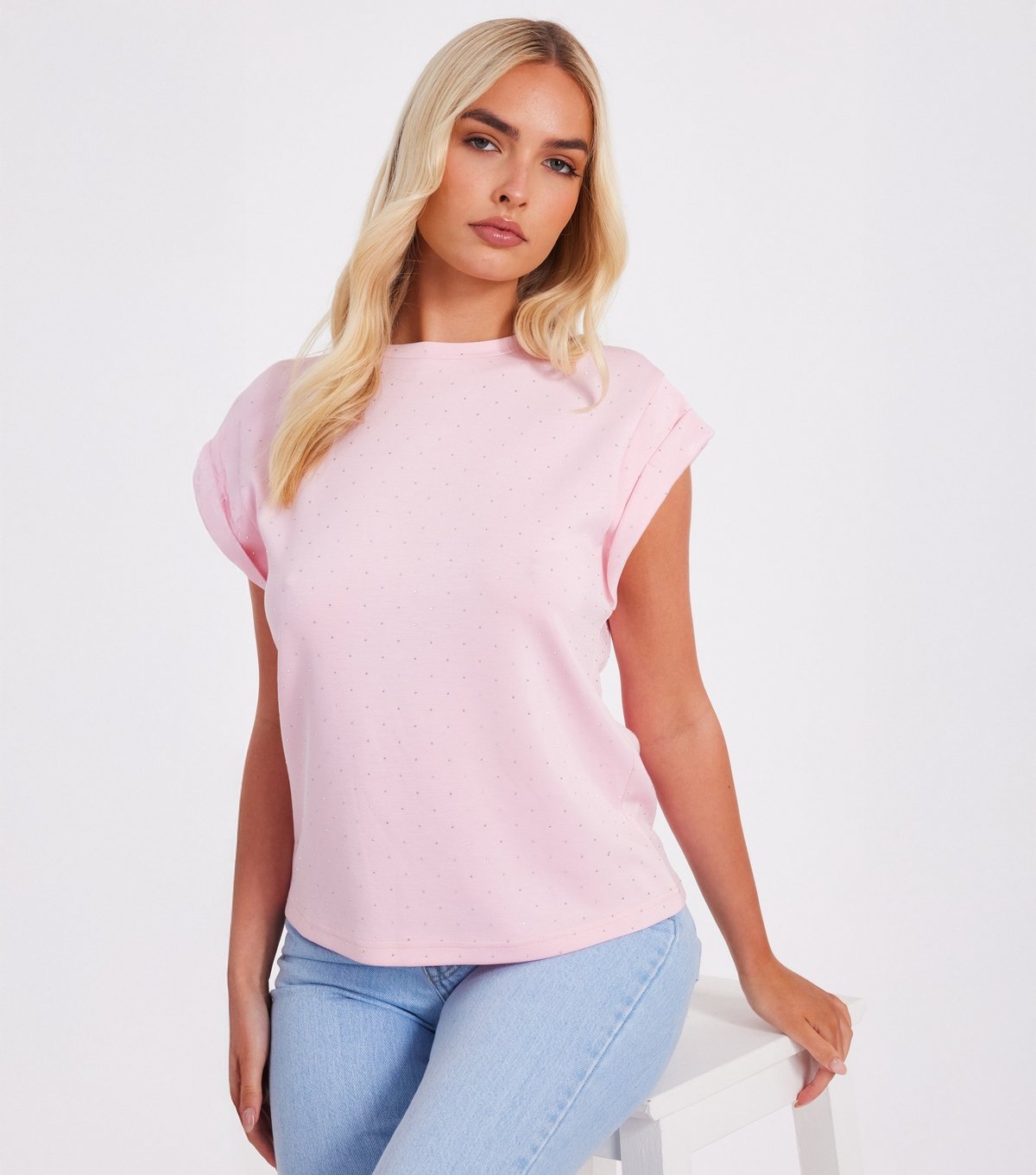 Quiz Women's Pink Diamante Embellished Top Quiz New Look - 1