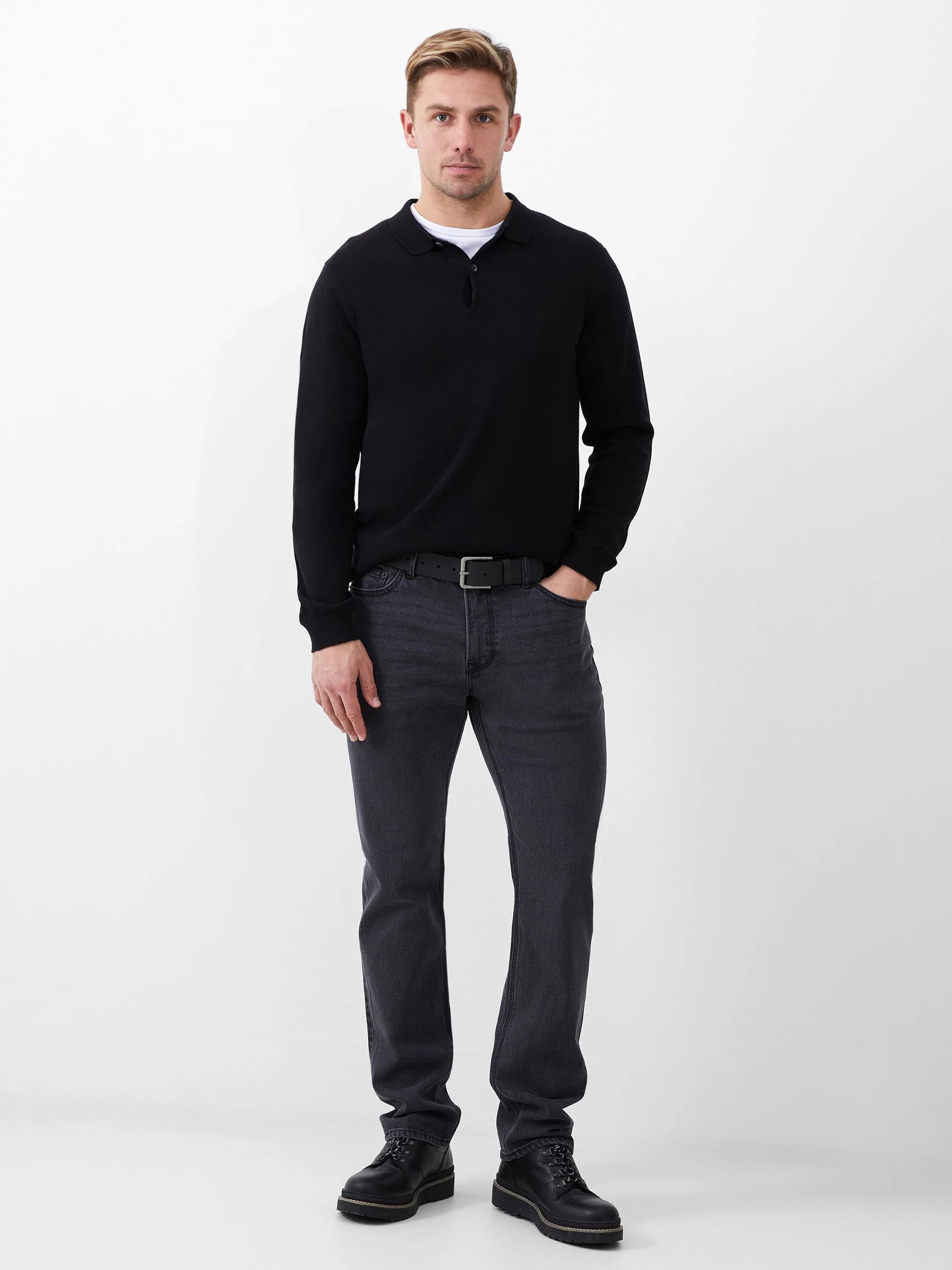 French Connection French Connection Dark Grey Denim Regular Fit Jeans