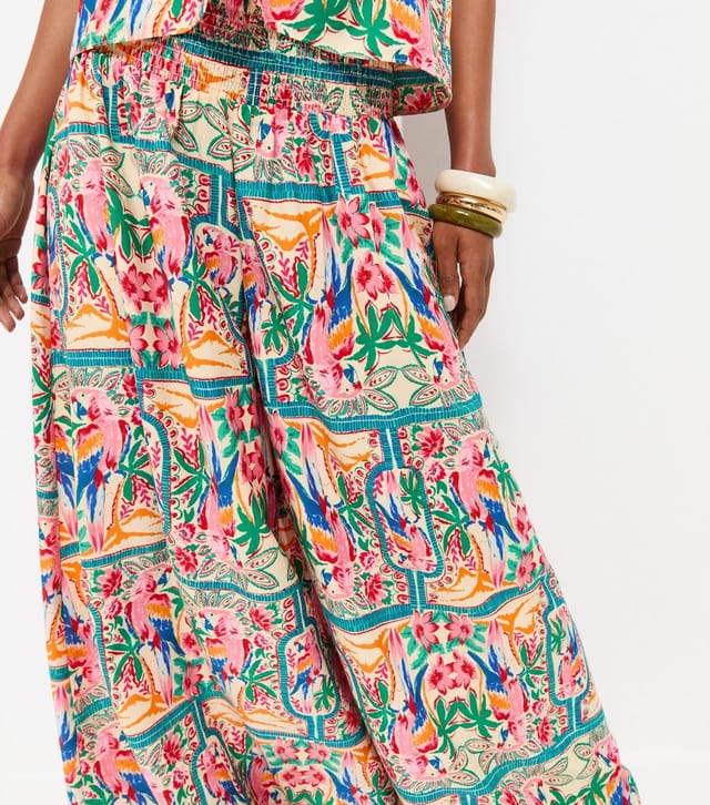 New Look Women's Multicolour Parrot Palazzo Trousers New Look - 3