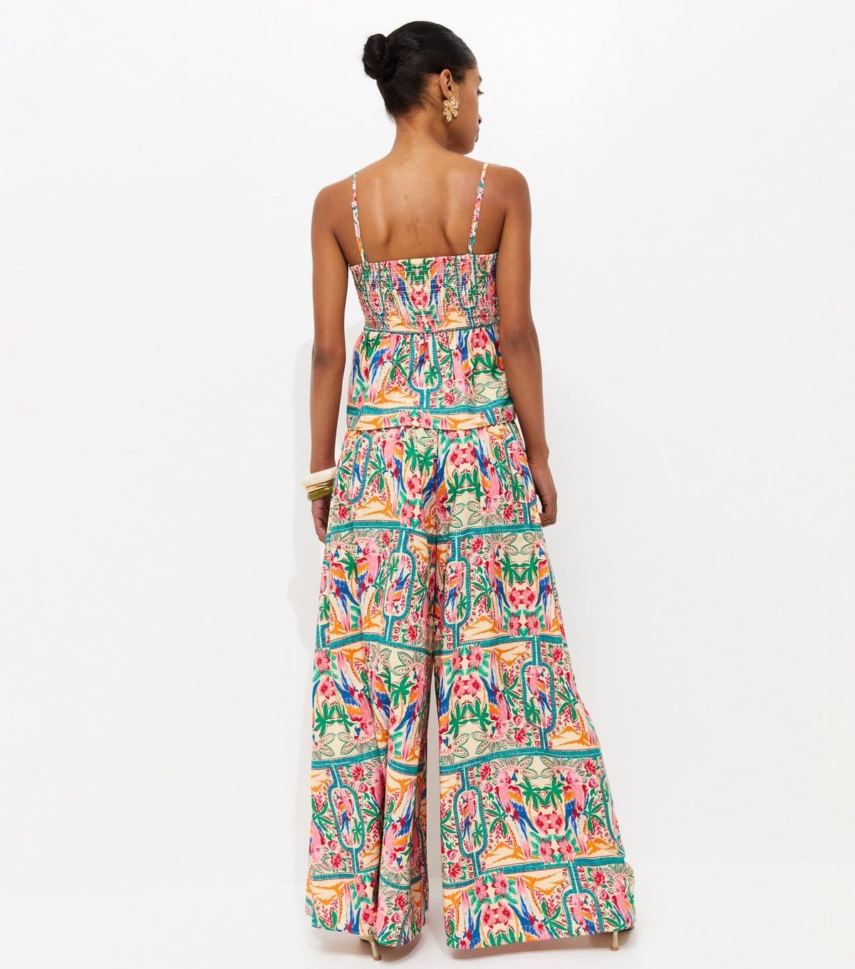 New Look Women's Multicolour Parrot Palazzo Trousers New Look - 4