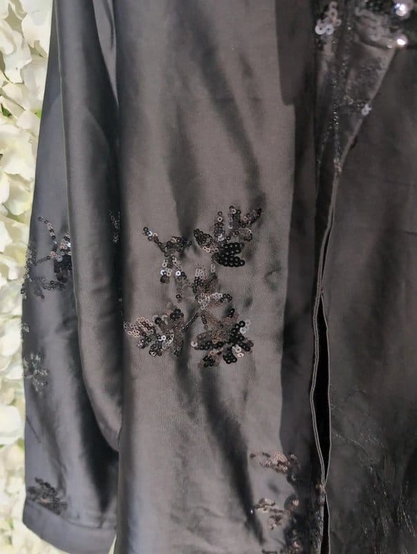 New Look Black Sequin Long-Sleeve Shirt