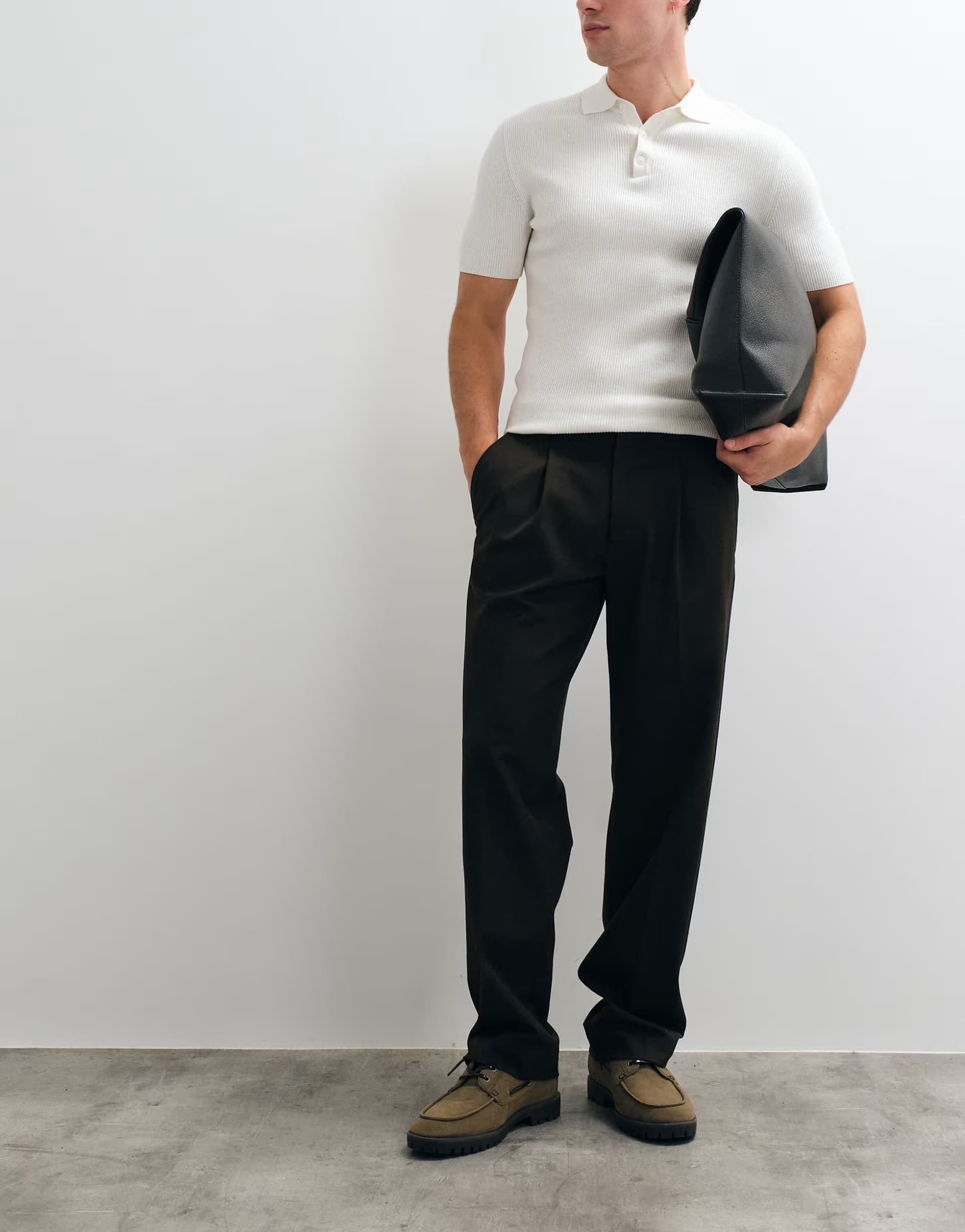 ASOS Selected loose fit trousers in brown