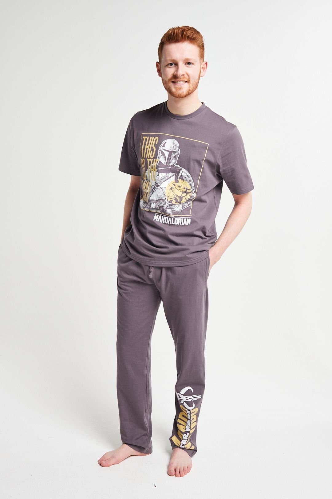 Brand Threads Brand Threads Men's Mandalorian Pyjama Set in Grey