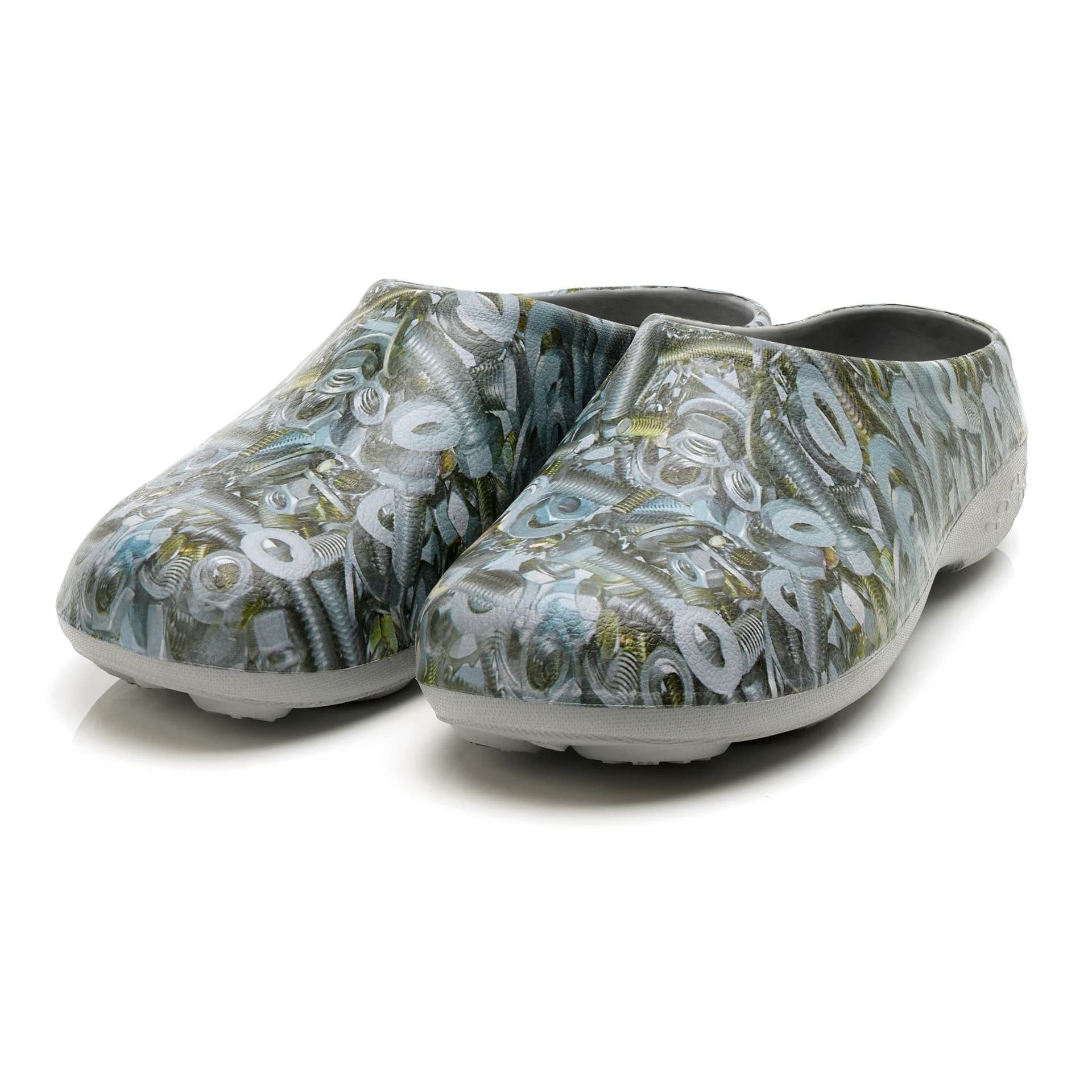 Backdoorshoes Backdoorshoes Men's Classic Garden Clogs Nuts & Bolts in Grey