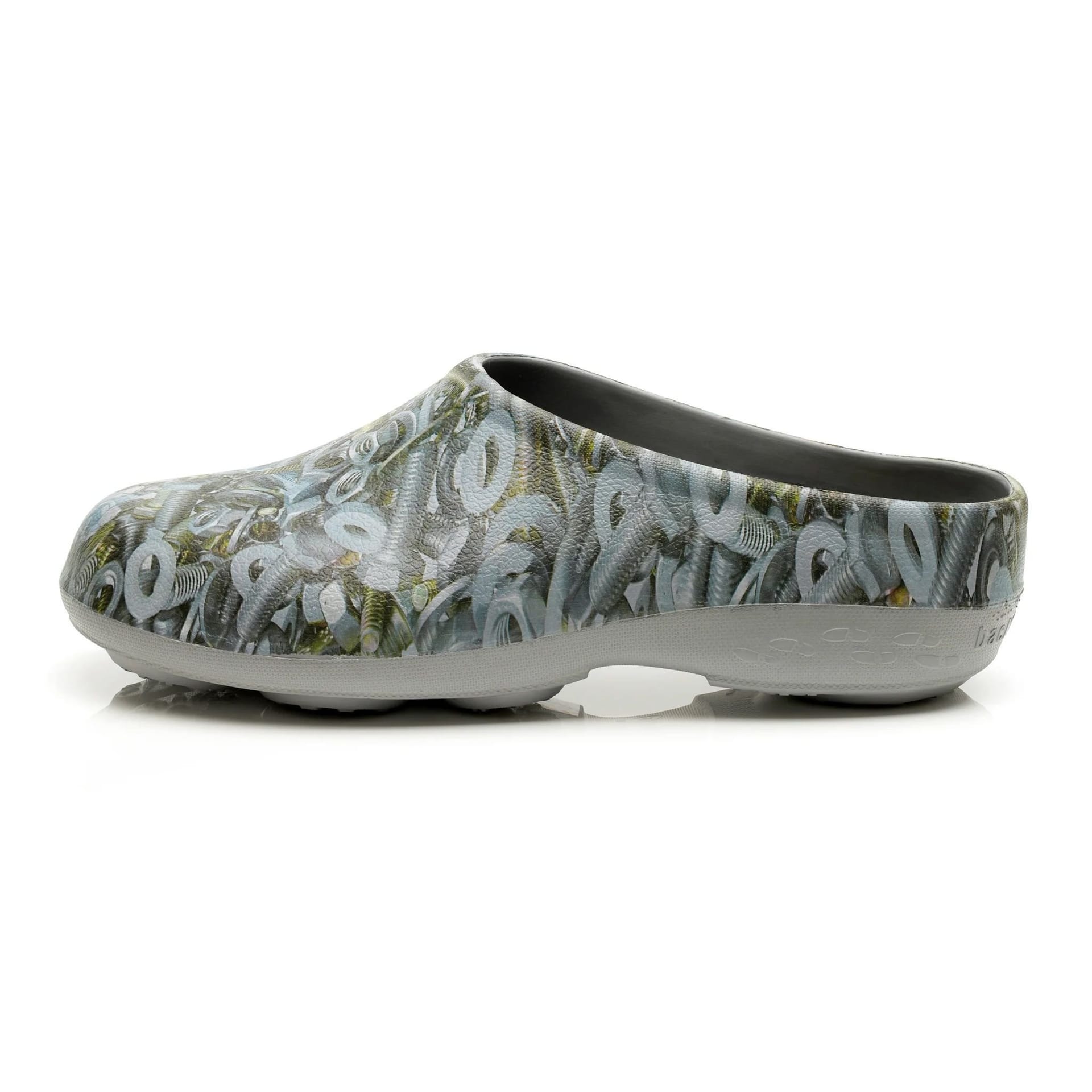 Backdoorshoes Backdoorshoes Men's Classic Garden Clogs Nuts & Bolts in Grey - 4