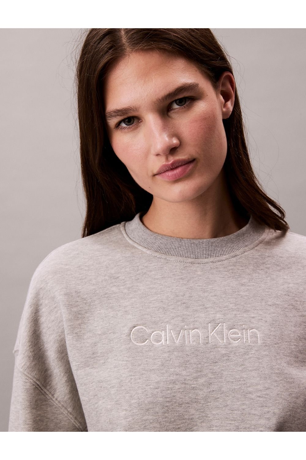 Calvin Klein Calvin Klein Women's Modern Terry Po Sweatshirt Grey Heather - 4
