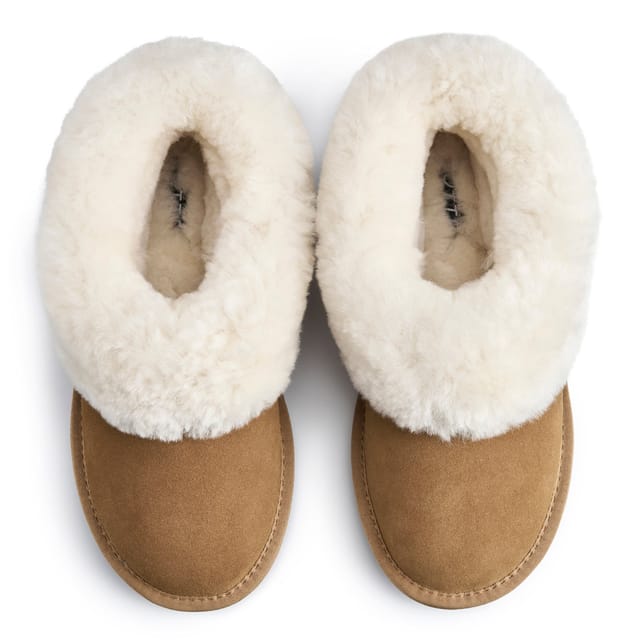 Hotter Hotter Women's 'Hug' Sheepskin Slippers in Camel - 3